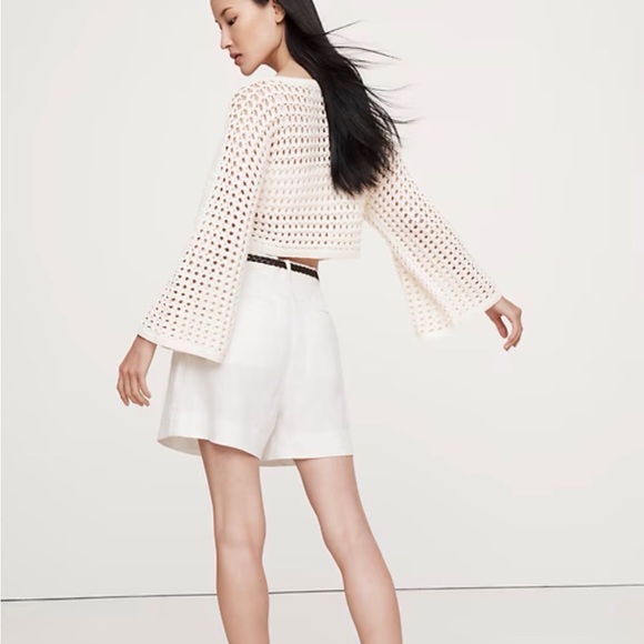 Banana Republic COTTON CROCHET-STYLE CROPPED SWEATER - Picture 3 of 9